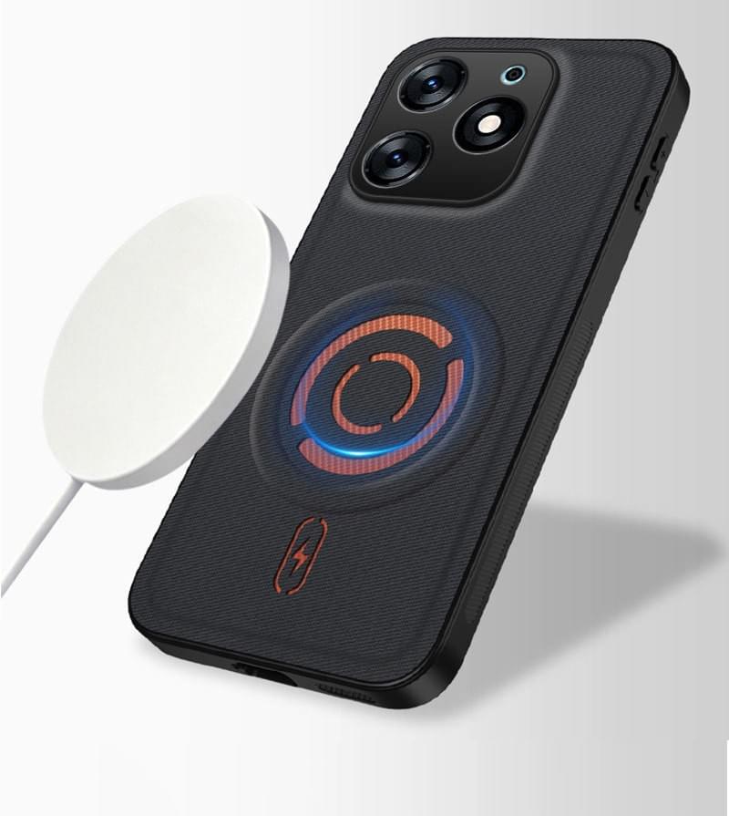 Magnetic Fabric Phone Case For Tecno Spark Go 2024 Shockproof Full Camera Protection Cover
