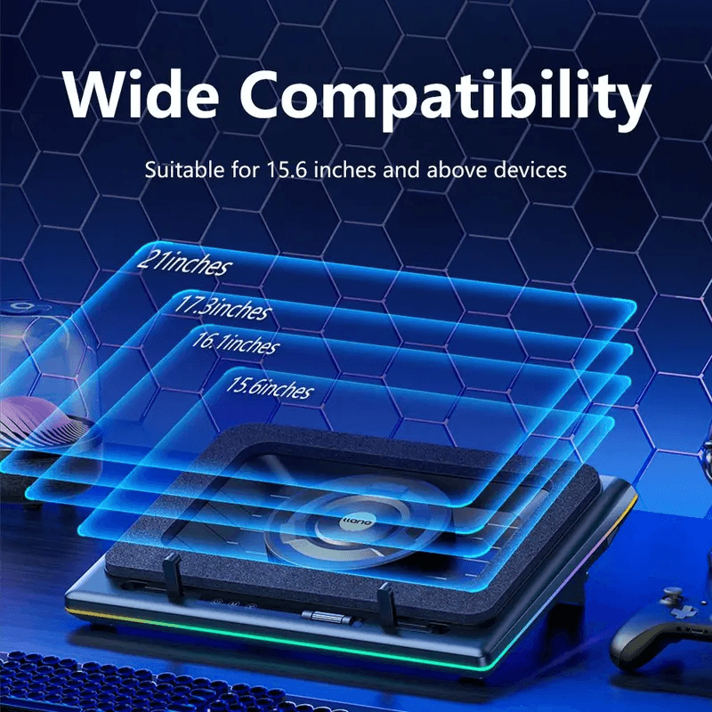 Core Ice Zephyr A8 Pressure‑blow Laptop Cooler, RGB Gaming Silent Cooling Stand