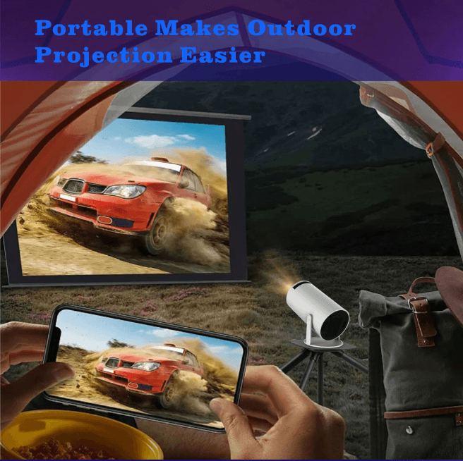 HY300Pro Smart Projector, 4K Supported Portable Mini Projector, Wi‑Fi6 Bluetooth 5.0, Auto Keystone 