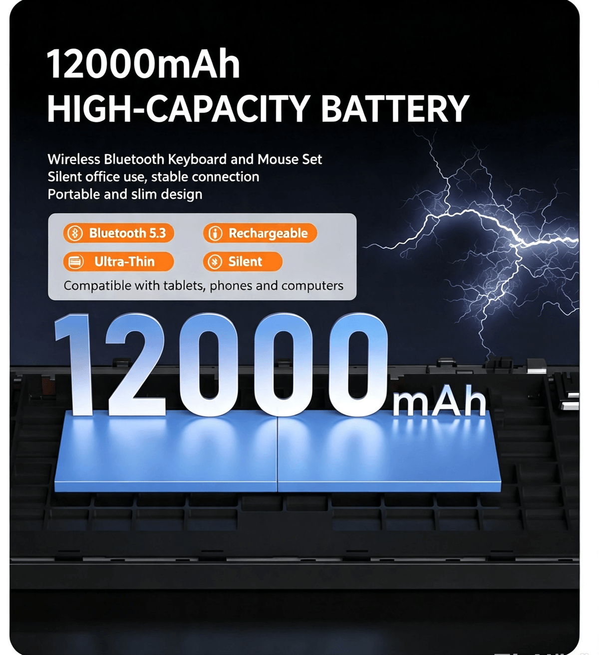 T87 87Keys 3‑Mode Hot‑swappable ARGB Gaming Keyboard,12000mAh 