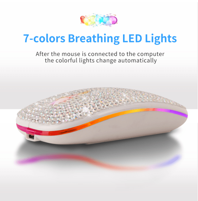Rhinestone Bling Rechargeable Wireless Bluetooth Mouse