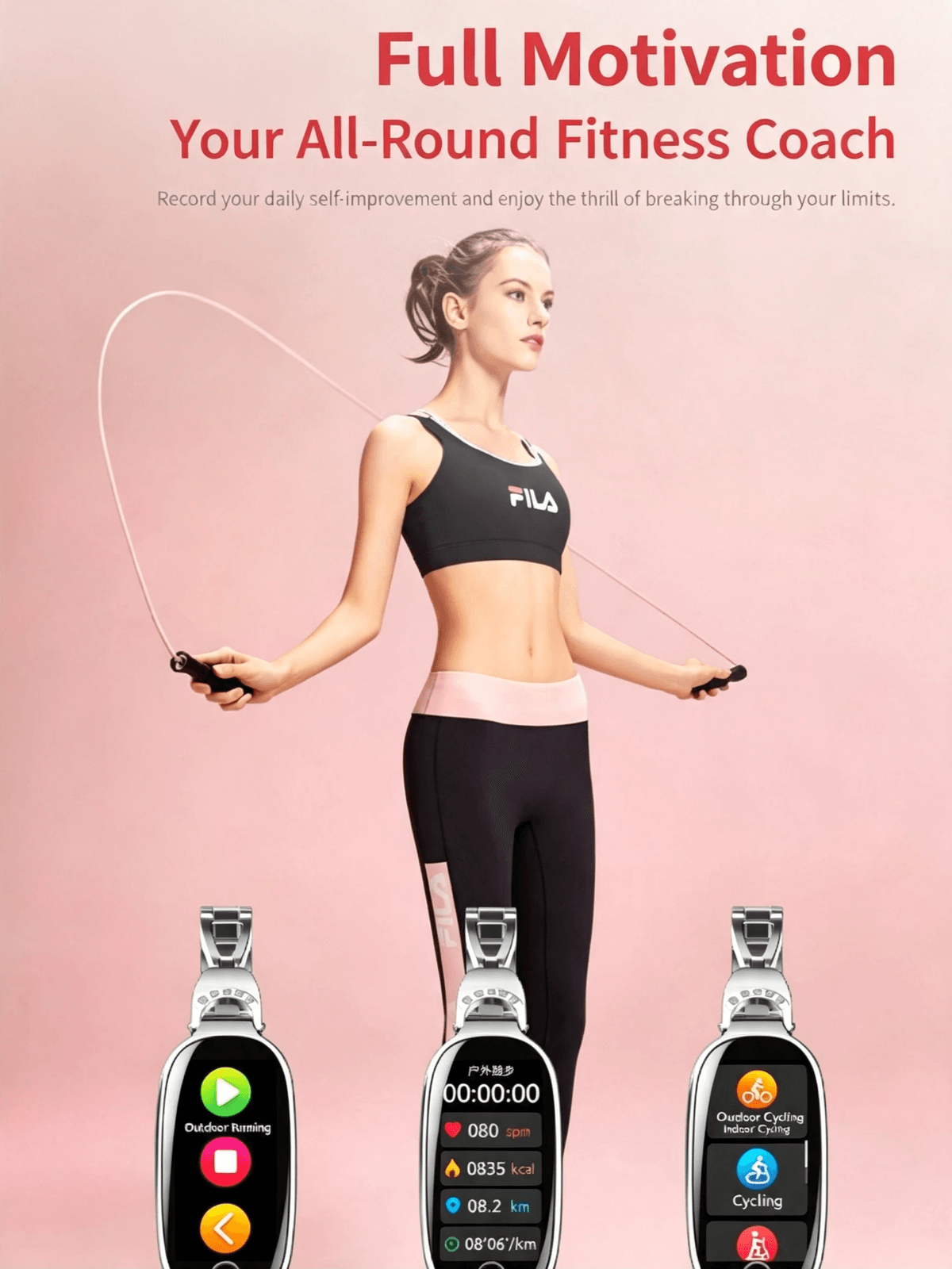 P81 Fashion Women Smart Watch, Luxury Jewellery Smart Bracelet, Heart Rate Blood Pressure Monitor, F