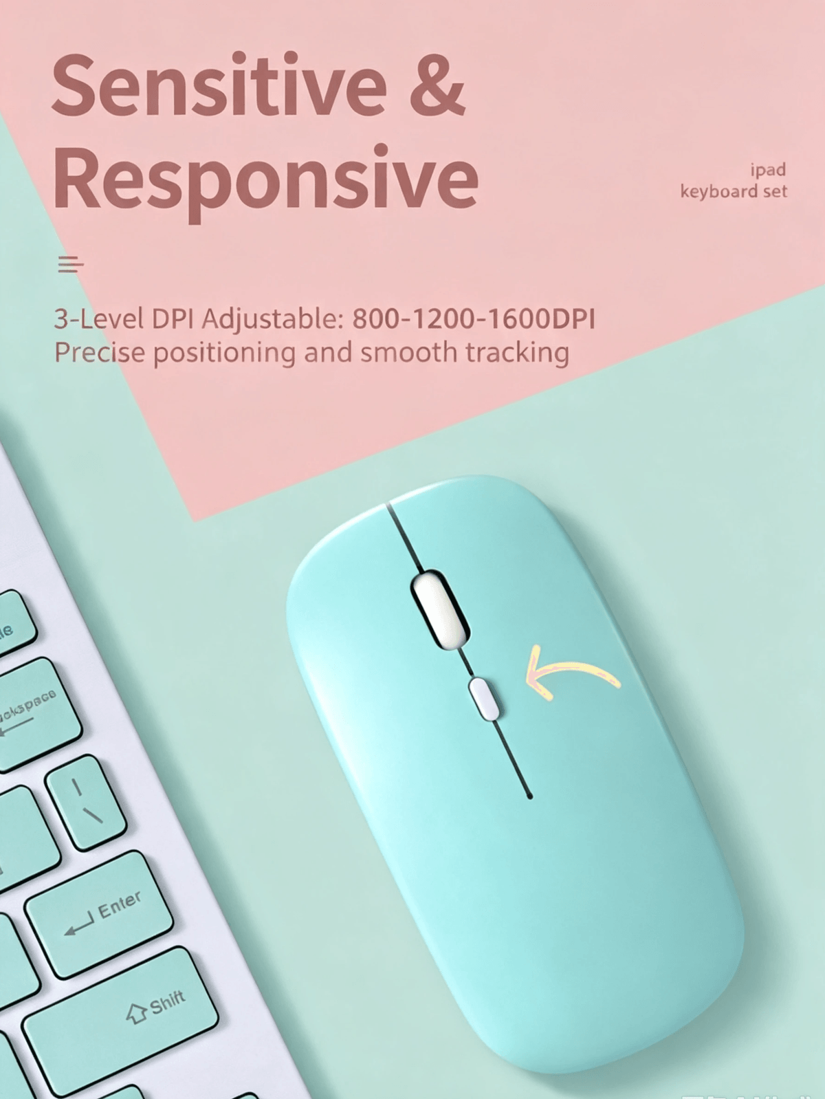 Best Seller Bluetooth Keyboard Mouse Combo, Rechargeable Wireless Keyboard Set for iPad Tablet Phone