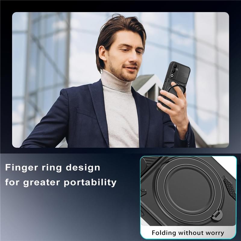 Magnetic Kickstand Phone Case with Slide Camera Protector for Infinix