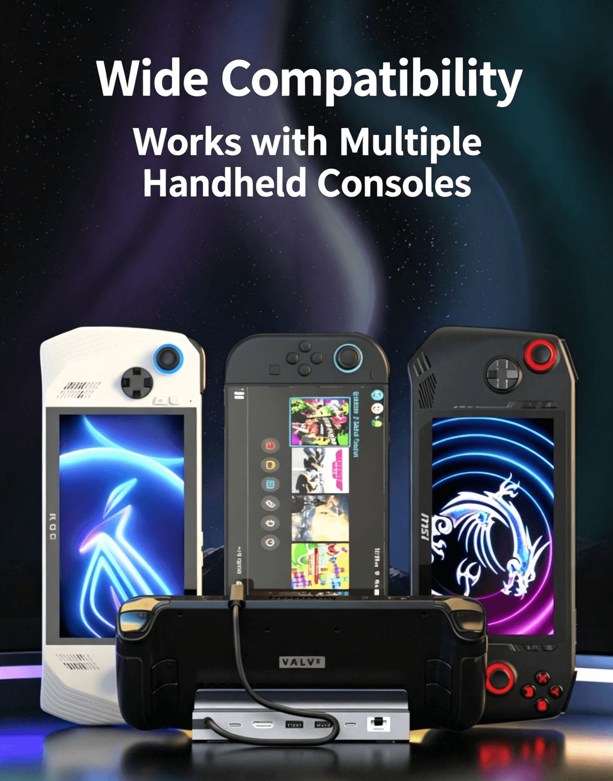 6‑in‑1 Handheld Docking Station, HDMI2.1 4K@120Hz, 100W PD Charging, Gigabit RJ45 Ethernet, USB‑C Hu