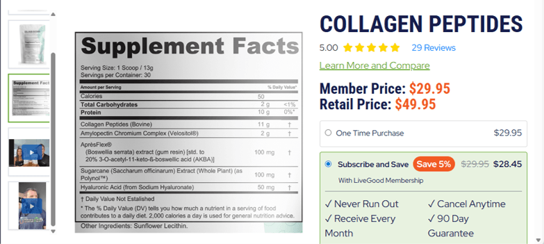 LiveGood COLLAGEN PEPTIDES