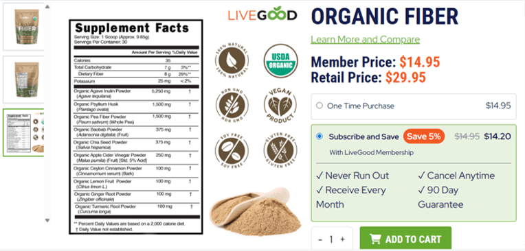 LiveGood Organic Fibre