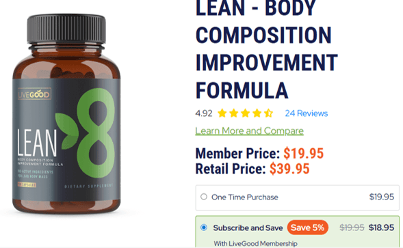 LiveGood LEAN - body composition improvement formula