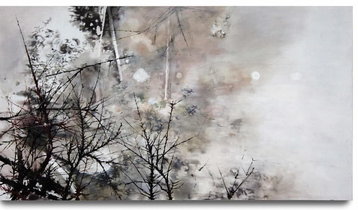 Painting - schilderij - Harm van den Berg - Backyard 2008, 122 x 220 cm, oil / acrylic on wood