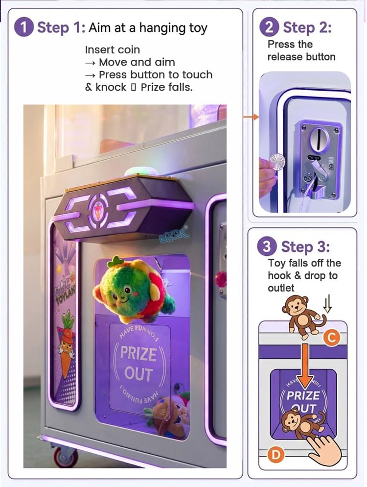 Toy Clip Machine Coin Operated Prize Game Equipment