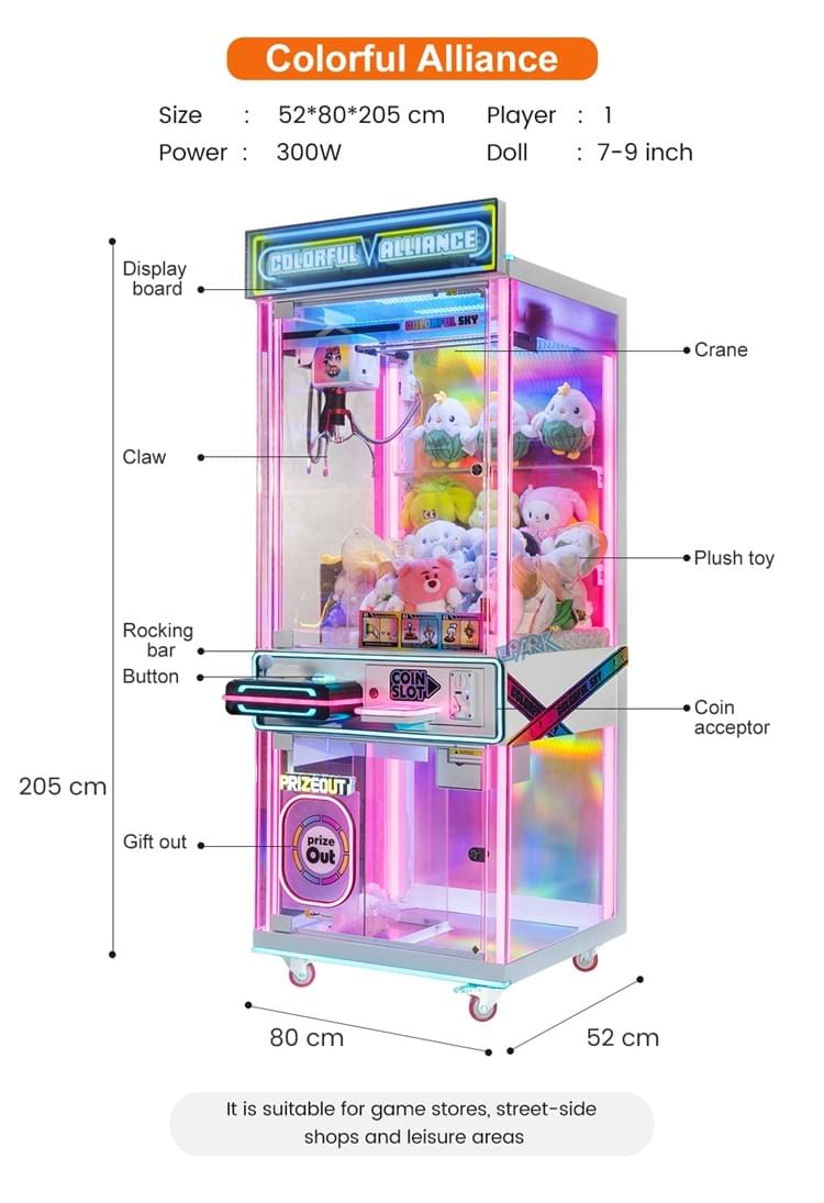 Mini Claw Machine Coin Operated Prize Game For Arcade Business