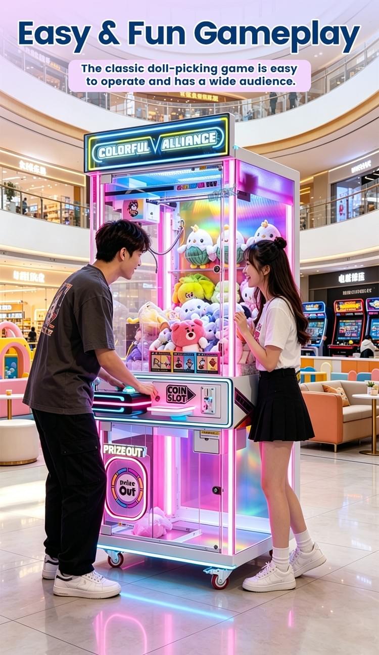 Mini Claw Machine Coin Operated Prize Game For Arcade Business