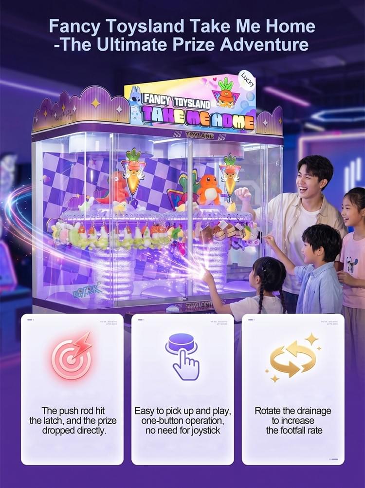 2 Player Toy Clip Machine Coin Operated Prize Equipment