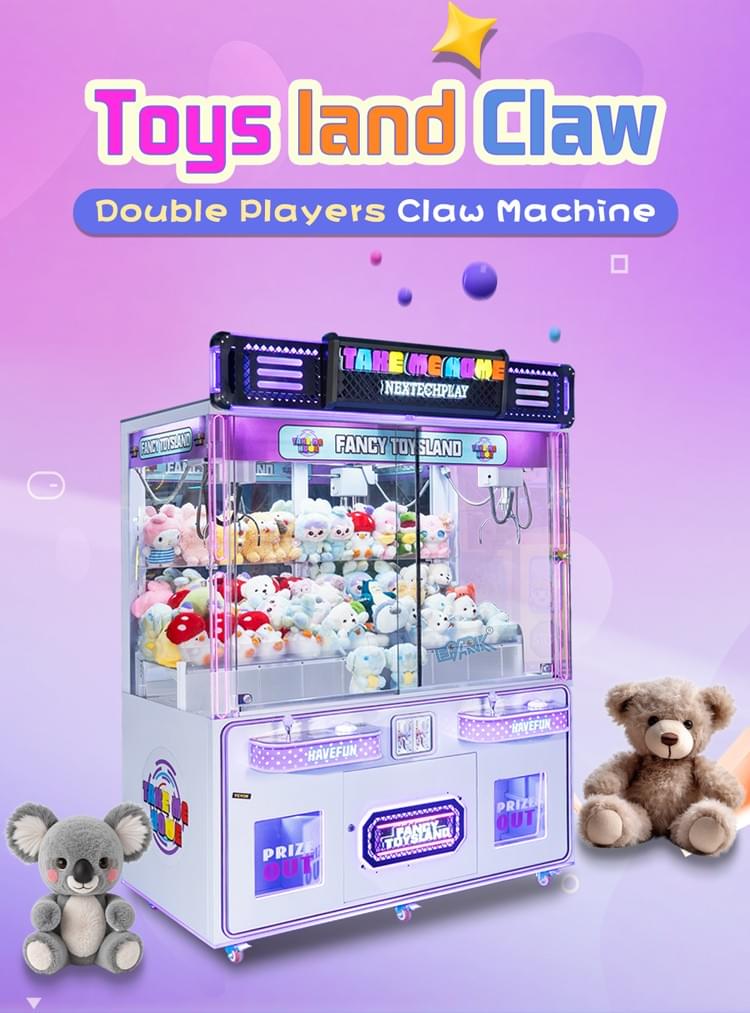 2 Player Claw Machine Commercial Prize Game For Arcade Business