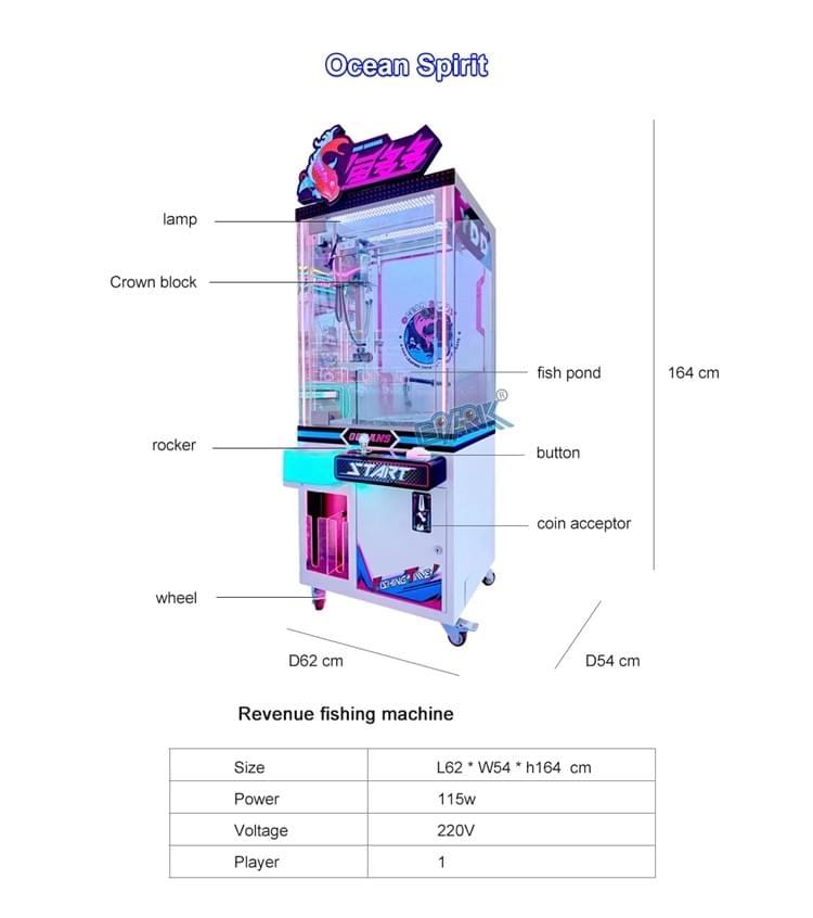 Ocean Spirit Claw Machine for Arcade Prize Game and Shopping Mall