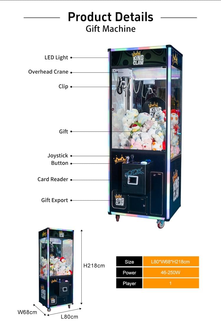 King Claw Commercial Claw Machine for Arcade and Shopping Mall  