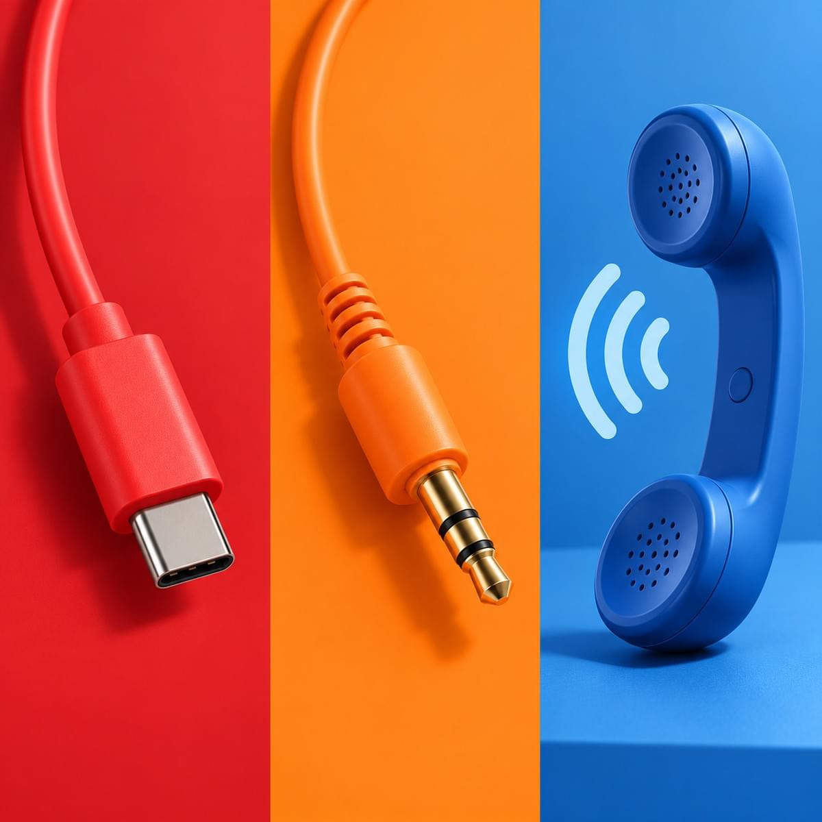 Custom retro phone handset connectivity options including USB Type-C, 3.5mm wired and Bluetooth for OEM ODM and special B2B projects.