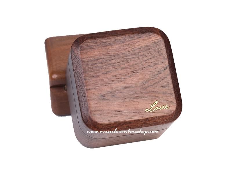 Wooden Proposal Ring Music Box Wedding Gift Walnut Music Box