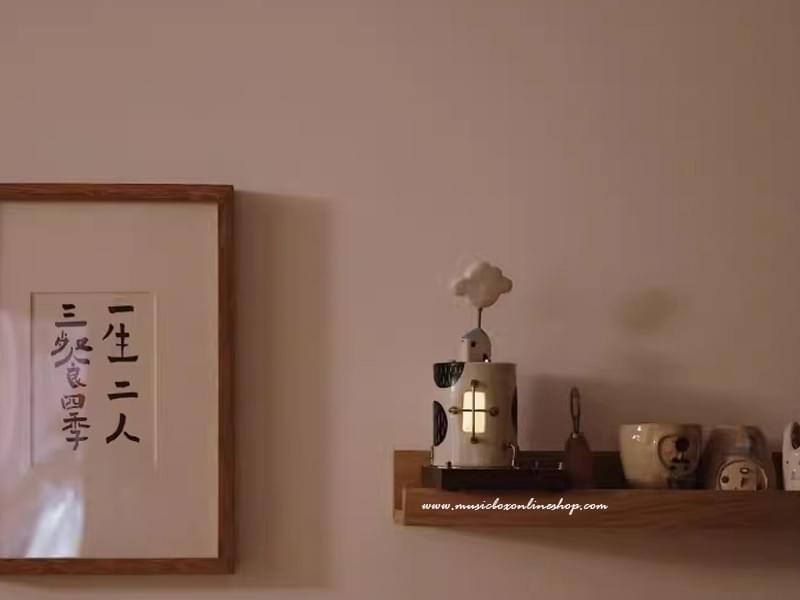 Handmade Ceramic Original Design Music Box White House Ambient Ligh Home Decoration