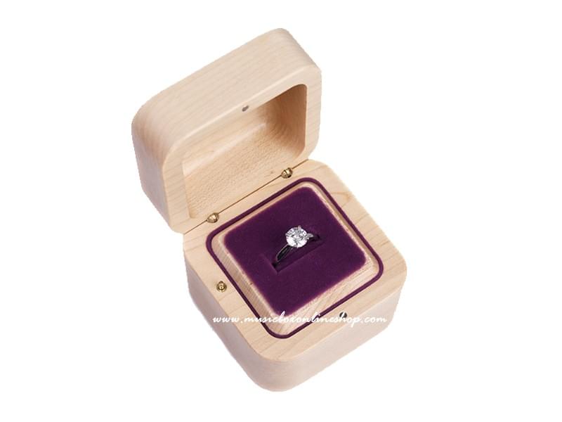 Wooden Proposal Ring Music Box Wedding Gift Walnut Music Box