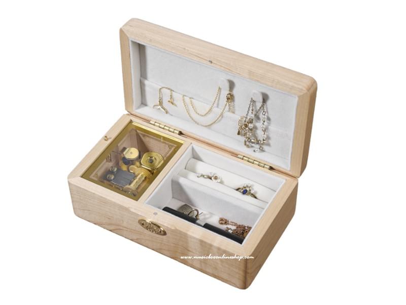 Compartment Storage Velvet Inner liner Wooden Jewelry Music Box