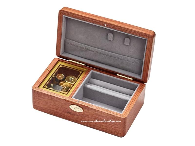 Compartment Storage Velvet Inner liner Wooden Jewelry Music Box