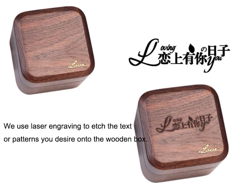 Wooden Proposal Ring Music Box Wedding Gift Walnut Music Box