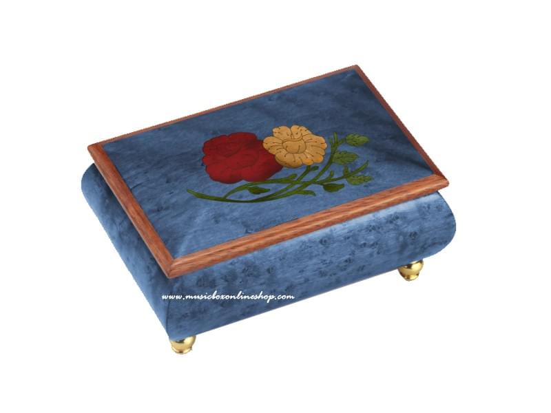 18 Note Italian Decal Wood Music Box Valentines Gift