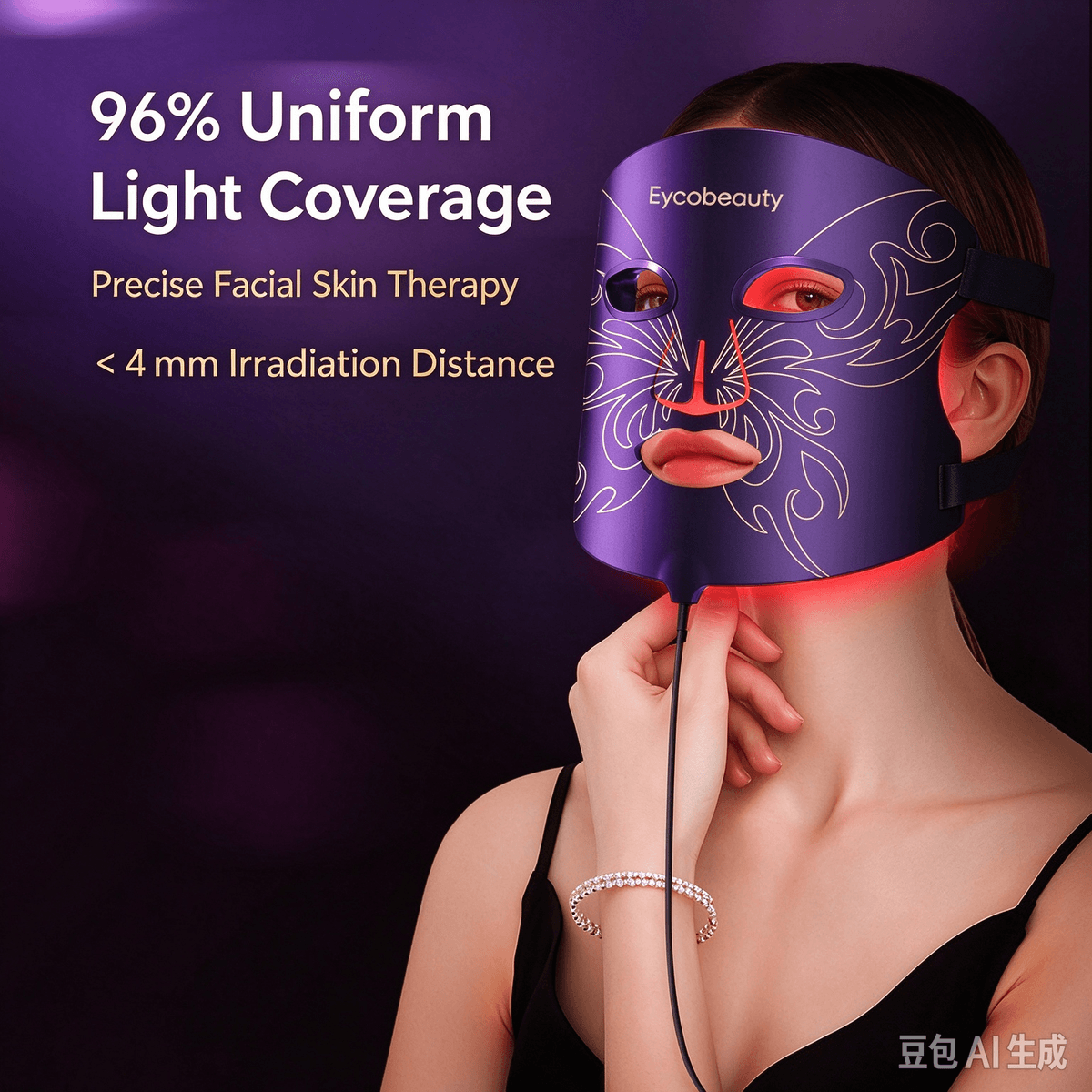 Eyecobeauty LED Photon Facial Mask | 4-Week Skin Transformation Anti-Aging Red Light Therapy Mask