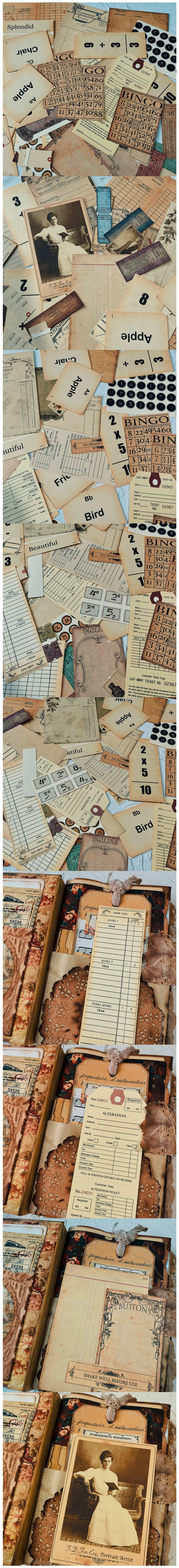 All-Match Shabby Chic Collage Background Memos (19-11)