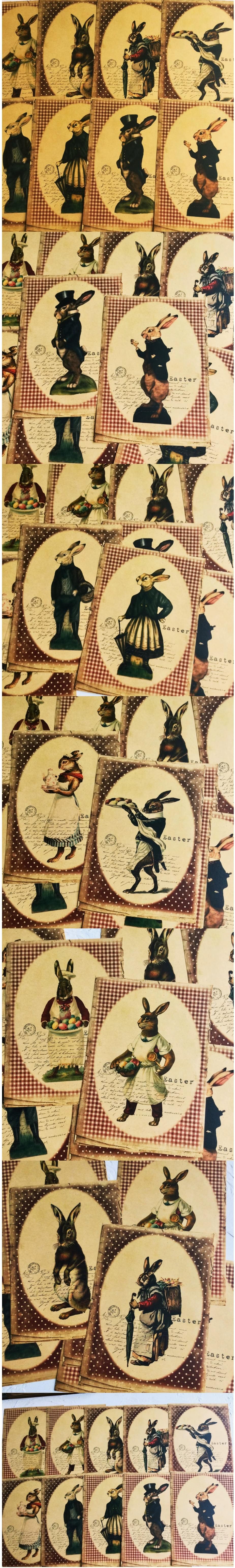 Retro Dressed Rabbits & Easter Kraft Papers (26-2)