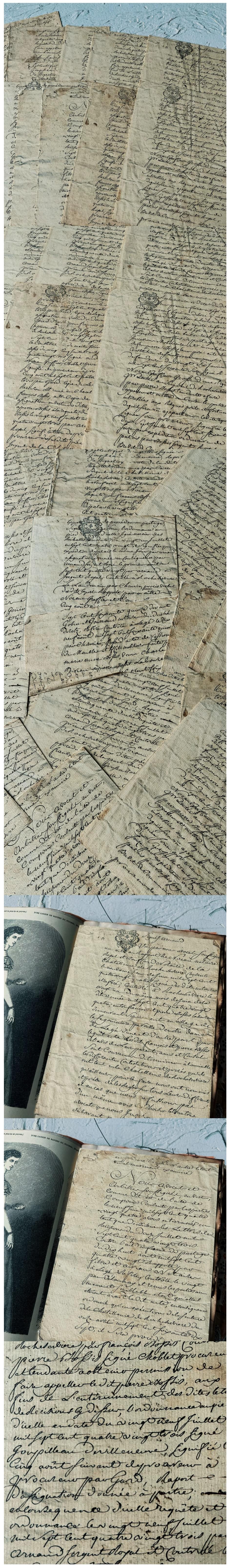 Distressed Elegant Script Newspaper & Bill Records (5-7)
