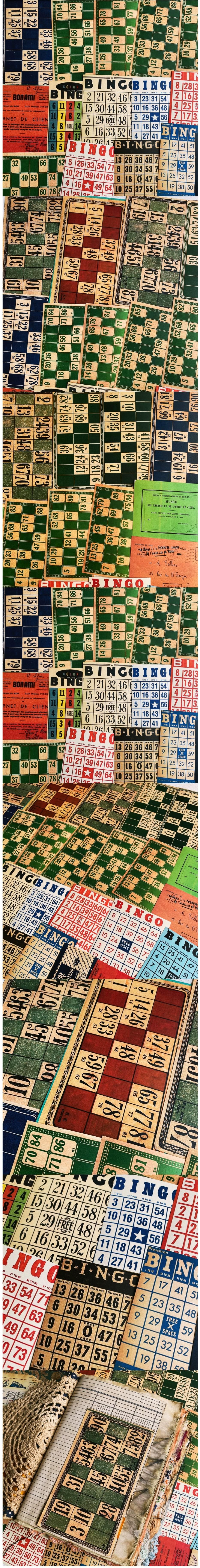 Retro American Bingo Cards & Game Board Scraps (19-36)