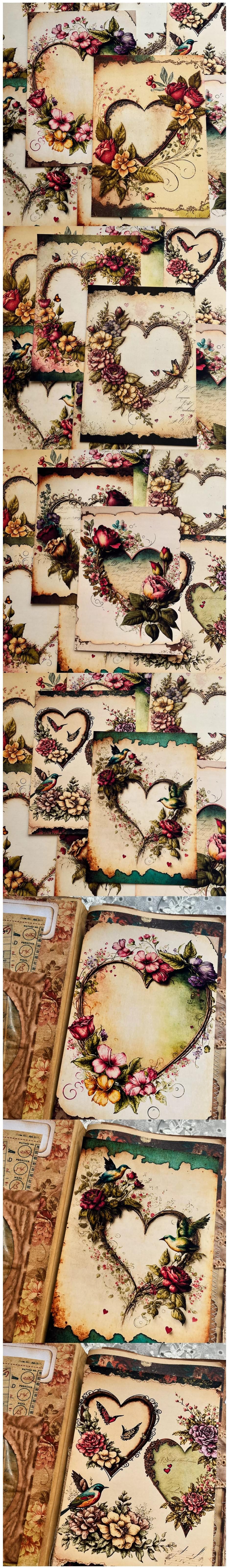 Vintage Valentine Hearts & Romantic Florals (24-8)