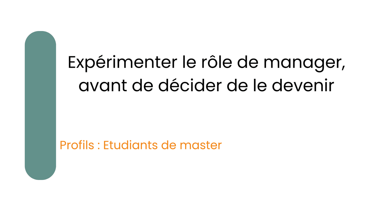 Vignette de la formation Expérimenter le rôle de manager, avant de décider de le devenir