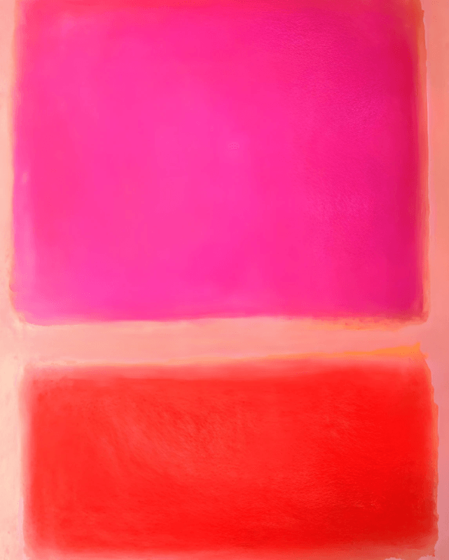 Untitled, Pink, Red on Orange