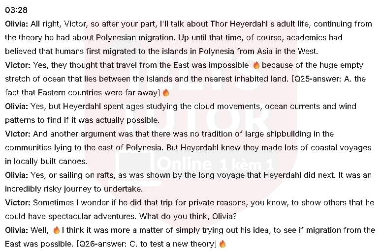 Which TWO hobbies was Thor Heyerdahl very interested in as a youth?: Đề thi IELTS LISTENING (actual test)