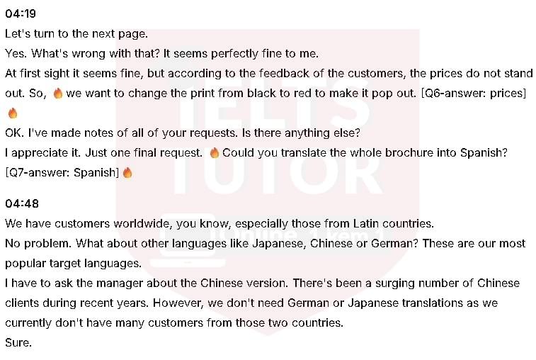 Revision Note: Đề thi IELTS LISTENING (actual test)