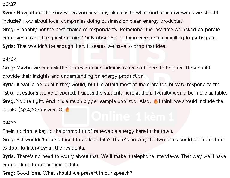 Đáp án Research about different energy-saving innovations: Đề thi IELTS LISTENING (actual test)