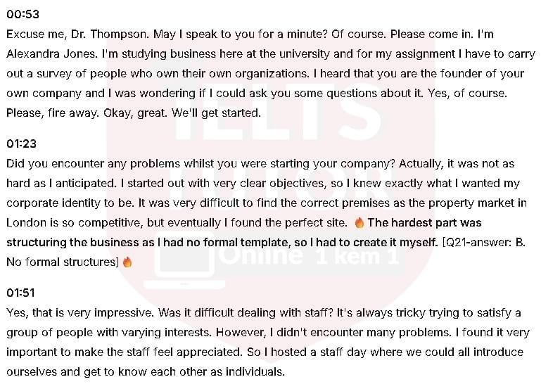 What was the most difficult problem when the company was founded?: Đề thi IELTS LISTENING (actual test)