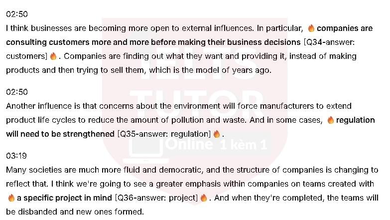 THE FUTURE OF MANAGEMENT: Đề thi IELTS LISTENING (actual test)