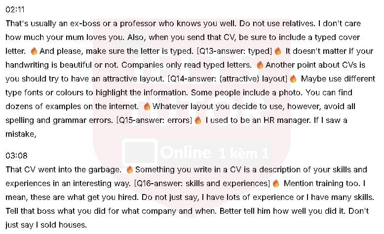 “CV and Interview Skills” Semina: Đề thi IELTS LISTENING