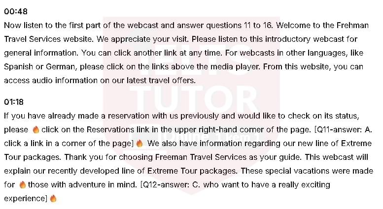 To find out more about reservations, one needs to: Đề thi IELTS LISTENING (actual test) 