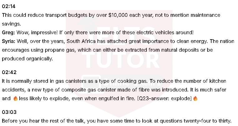 Đáp án Research about different energy-saving innovations: Đề thi IELTS LISTENING (actual test)