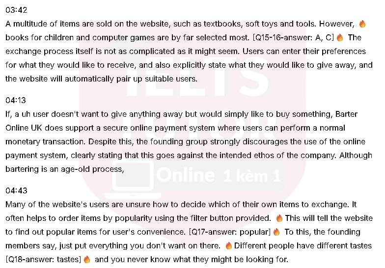 The website is organised by: Đề thi IELTS LISTENING (actual test) 