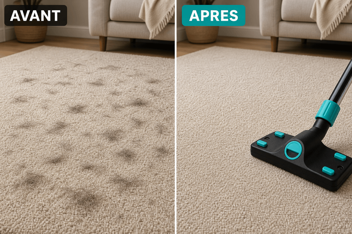 Avant après Brosstar sur tapis
