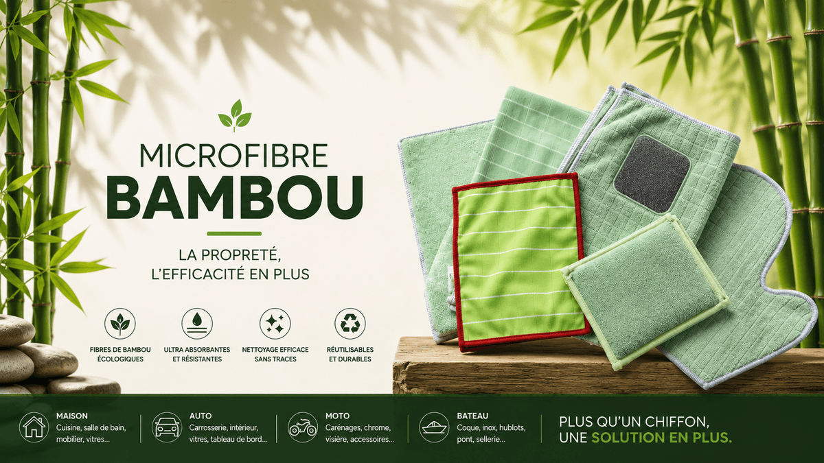 Microfibre bambou écologique - kit de chiffons réutilisables pour le nettoyage