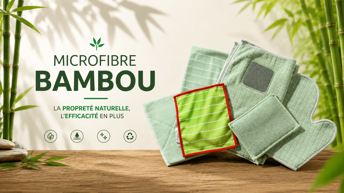 Microfibre bambou kit de nettoyage naturel