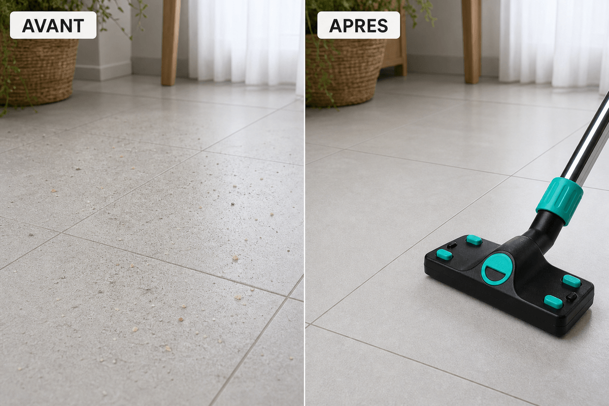 Avant après Brosstar sur carrelage