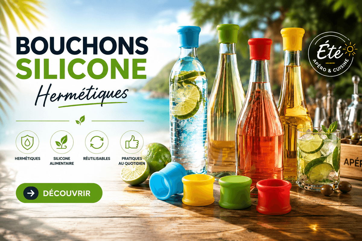 Bouchons silicone hermétiques réutilisables